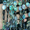 Abalone Shell Beads Flat Oval Beads 12mm 14mm 16mm 18mm 15''