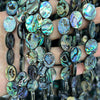 Abalone Shell Beads Flat Oval Beads 12mm 14mm 16mm 18mm 15''