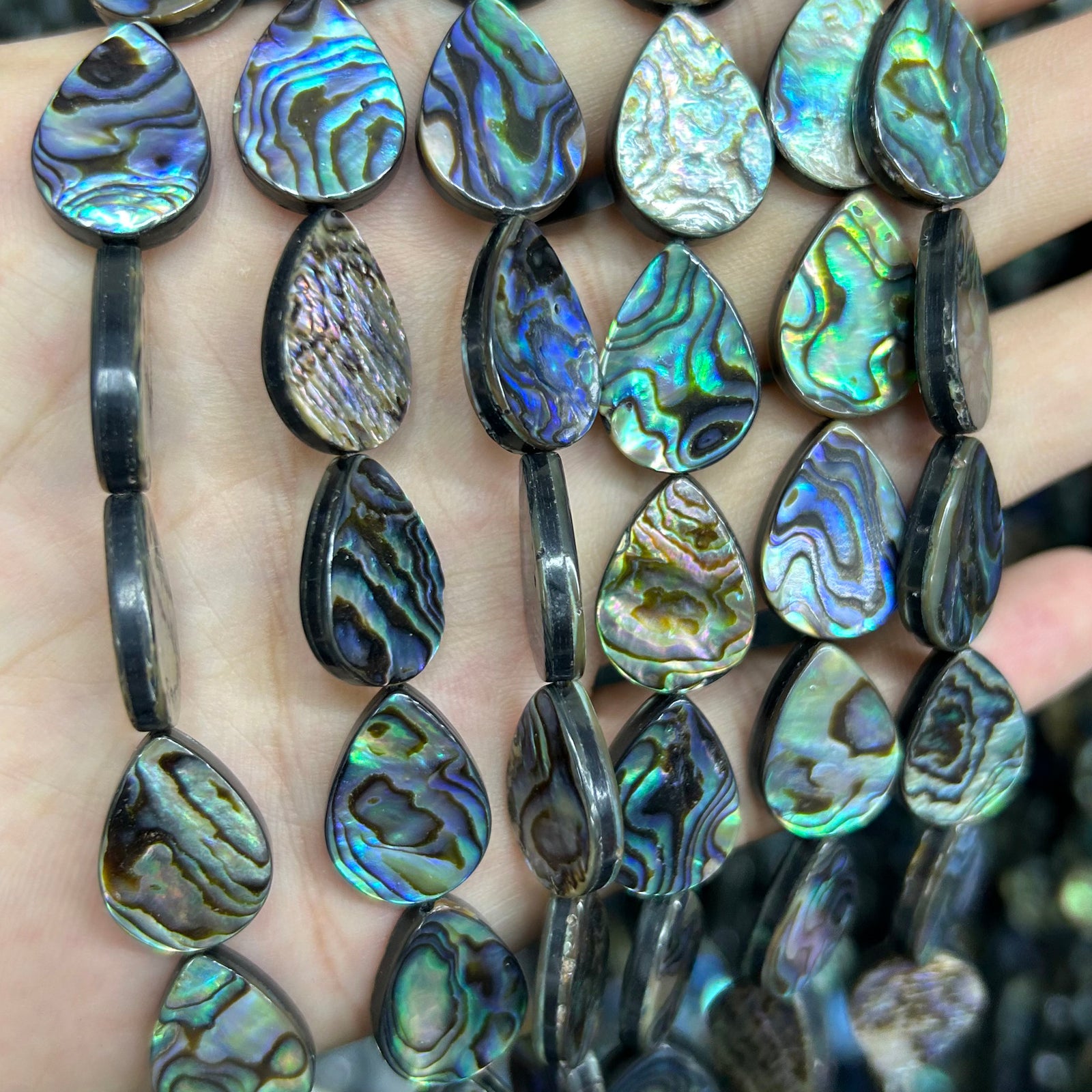 Abalone Shell Beads Flat Teardrop Beads 14mm 18mm 15''