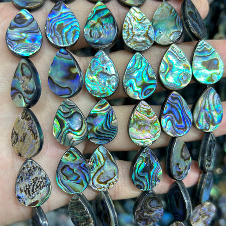 Abalone Shell Beads Flat Teardrop Beads 14mm 18mm 15''