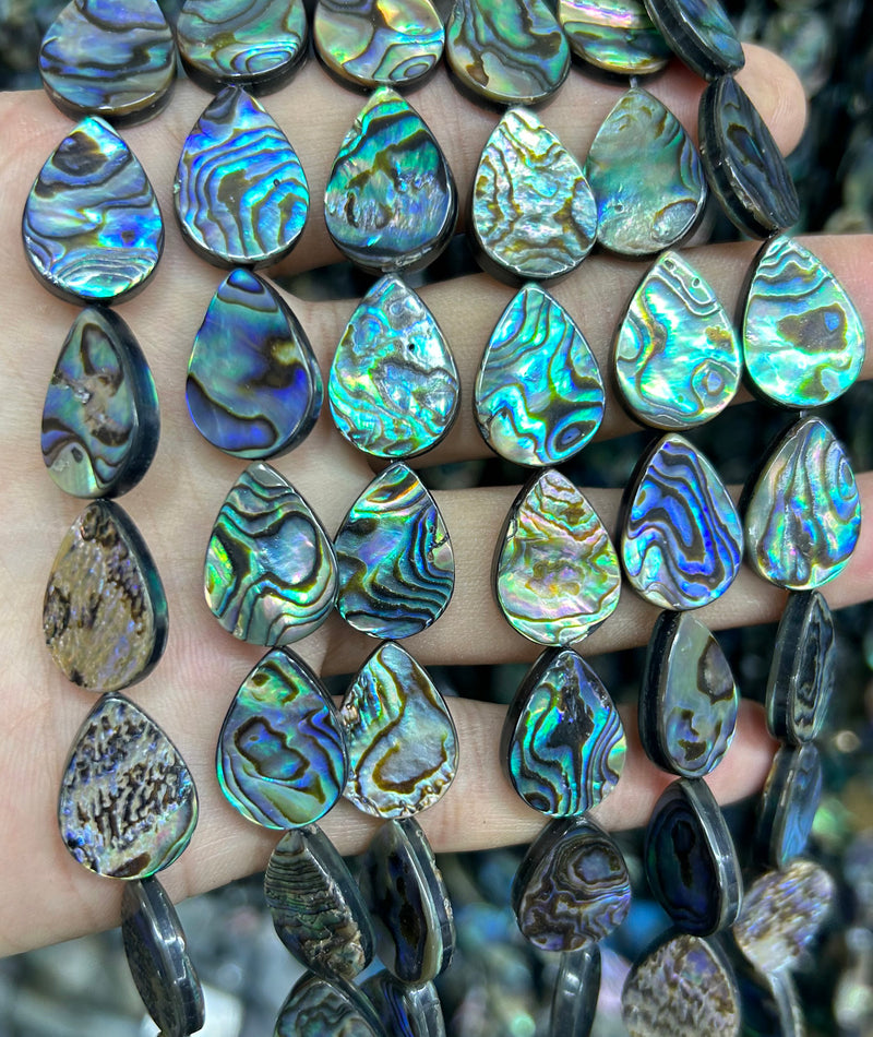 Abalone Shell Beads Flat Teardrop Beads 14mm 18mm 15''