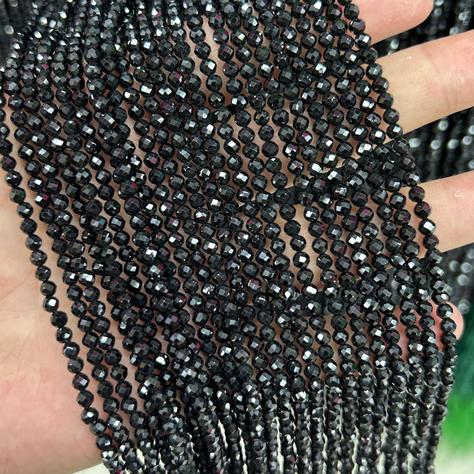 Perles à facettes en spinelle 2 mm 3 mm 4 mm 5 mm 6 mm 15''