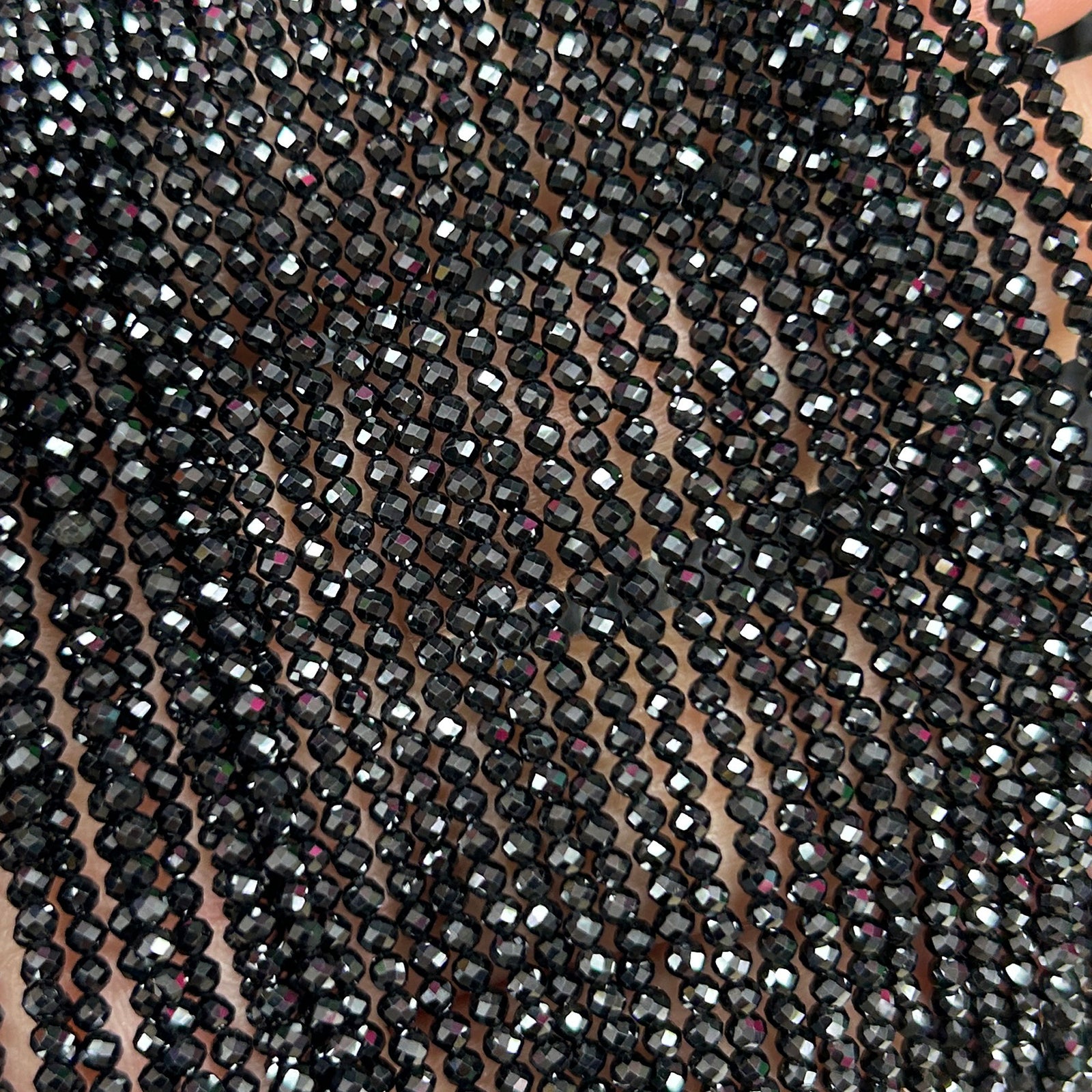 Perles à facettes en spinelle 2 mm 3 mm 4 mm 5 mm 6 mm 15''