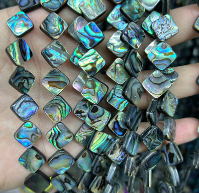 Abalone Shell Flat Rhombus Beads 8mm 10mm 12mm 14mm 16mm 15''