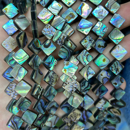 Abalone Shell Flat Rhombus Beads 8mm 10mm 12mm 14mm 16mm 15''