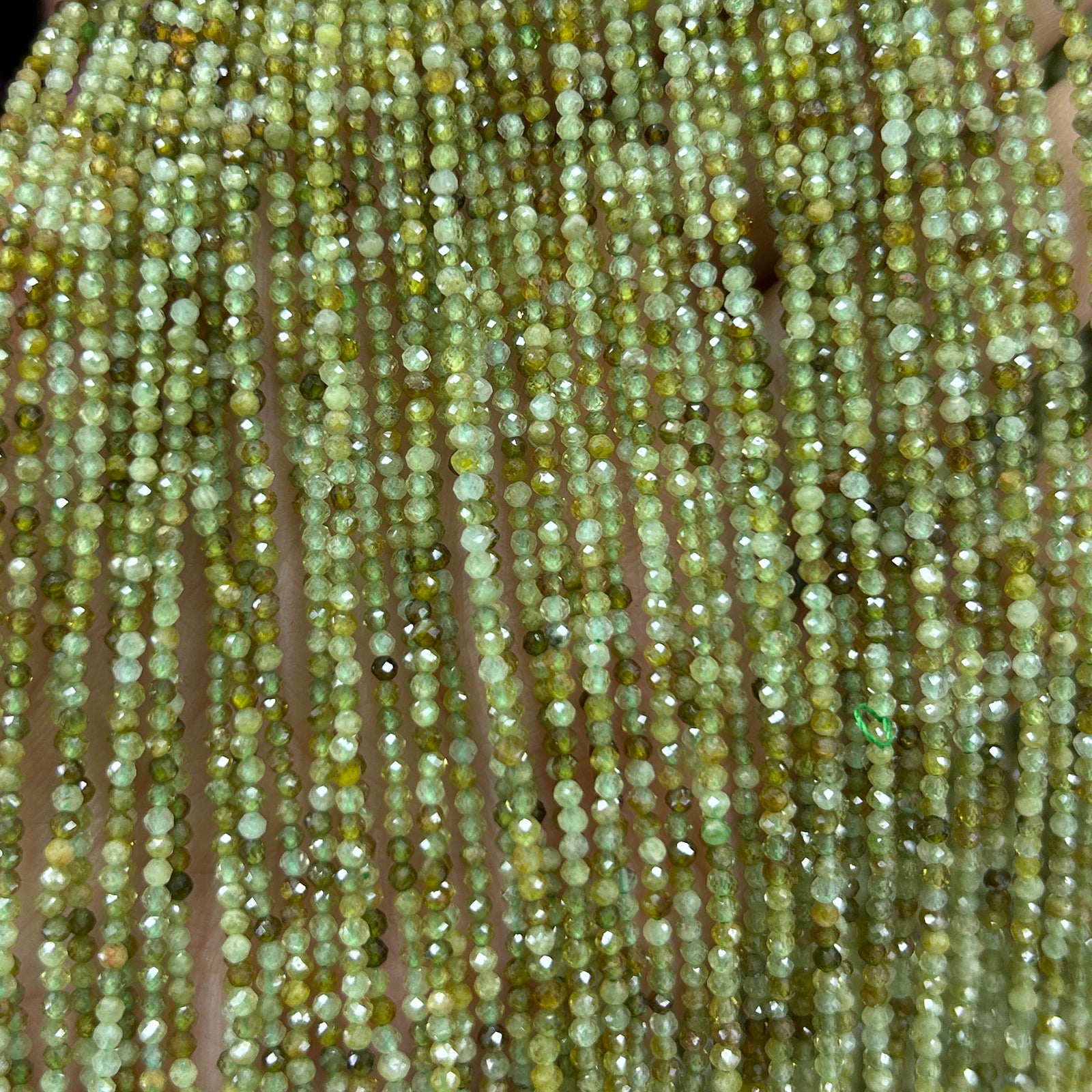 Green Garnet Faceted Beads 2mm 3mm 4mm 15''