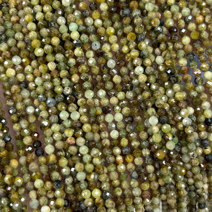 Yellow Green Garnet Faceted Beads 2mm 3mm 4mm 15''
