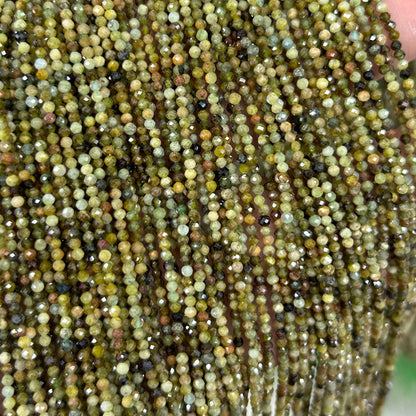 Yellow Green Garnet Faceted Beads 2mm 3mm 4mm 15''