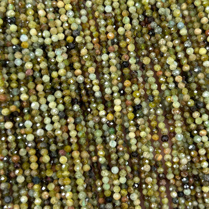 Yellow Green Garnet Faceted Beads 2mm 3mm 4mm 15''
