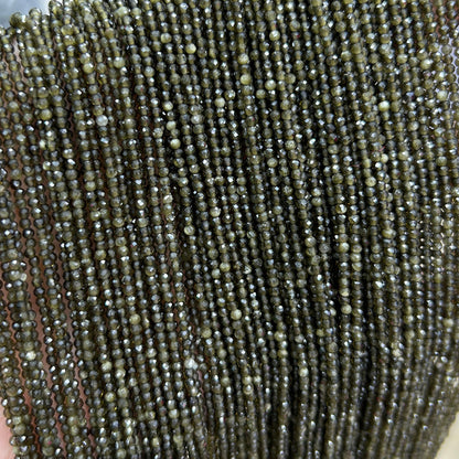 Gold Obsidian Faceted Beads 2mm 3mm 4mm 15''