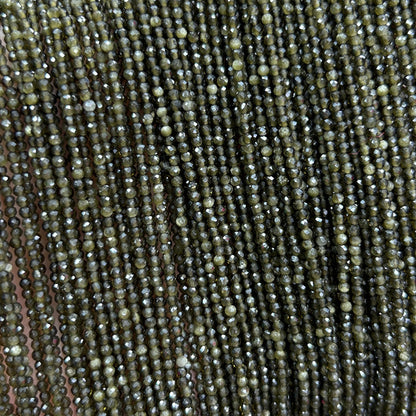 Gold Obsidian Faceted Beads 2mm 3mm 4mm 15''