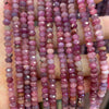 Ruby Rondelle Faceted Beads 15''