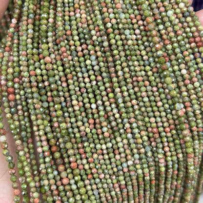 Unakite Faceted Beads 2mm 3mm 4mm 15''