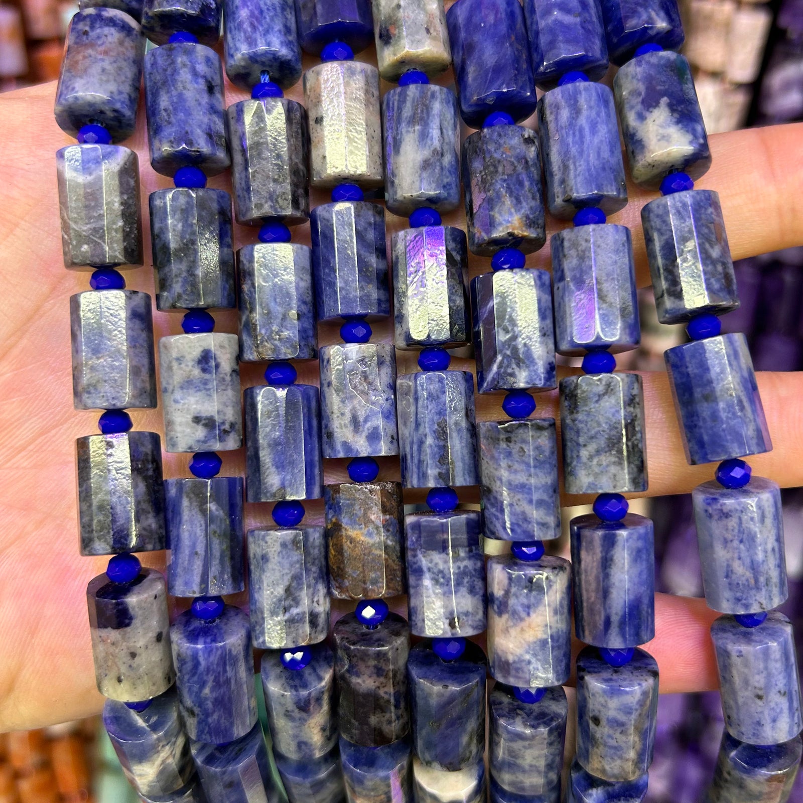 Perles à facettes en tube de cristal de quartz 10 x 14 mm, 22 pièces