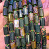 Bloodstone Tube Faceted Beads 10x14mm 15''
