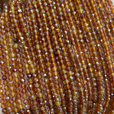 Orange Garnet Faceted Beads 2mm 3mm 4mm 15''