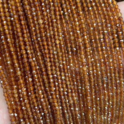 Orange Garnet Faceted Beads 2mm 3mm 4mm 15''
