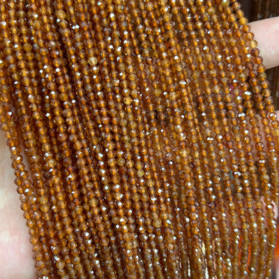 Orange Garnet Faceted Beads 2mm 3mm 4mm 15''