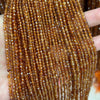 Orange Garnet Faceted Beads 2mm 3mm 4mm 15''