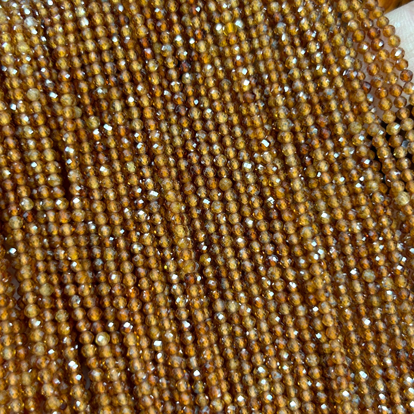 Orange Garnet Faceted Beads 2mm 3mm 4mm 15''