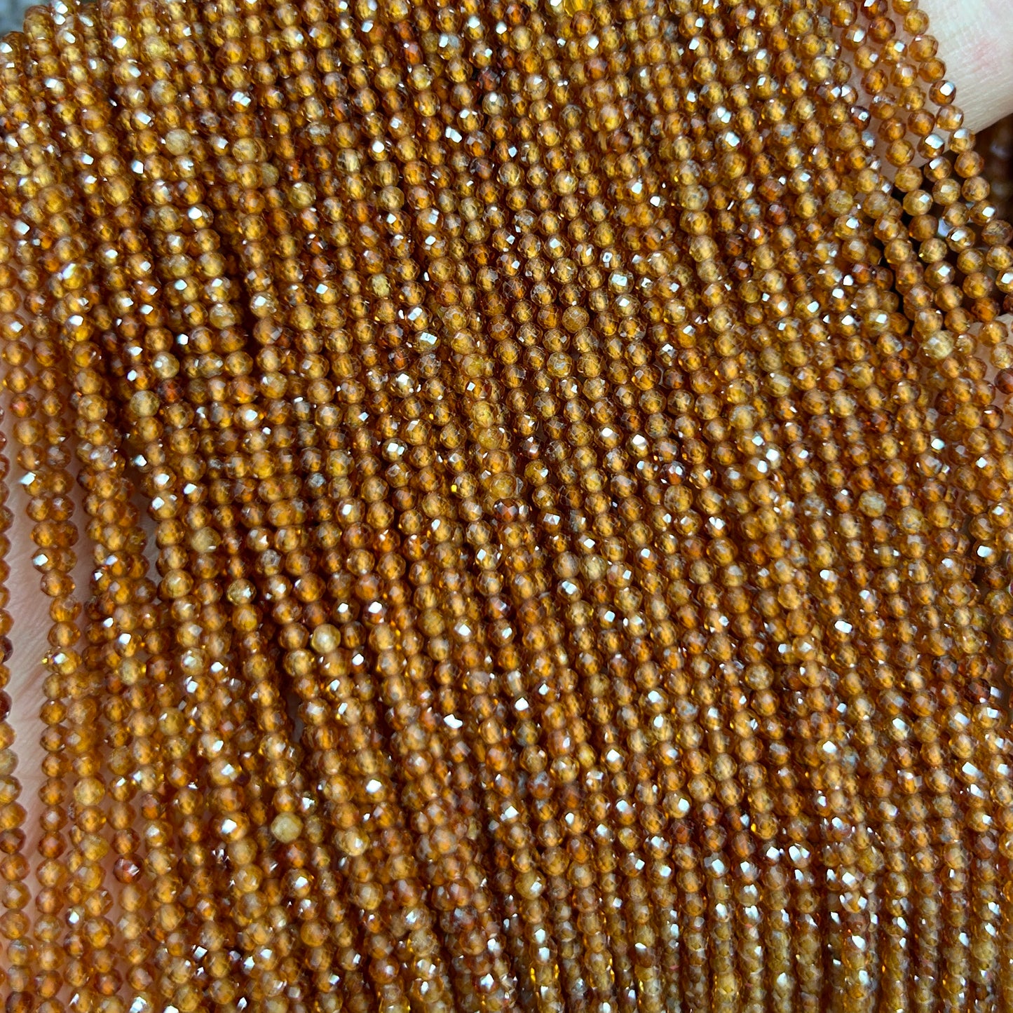 Orange Garnet Faceted Beads 2mm 3mm 4mm 15''