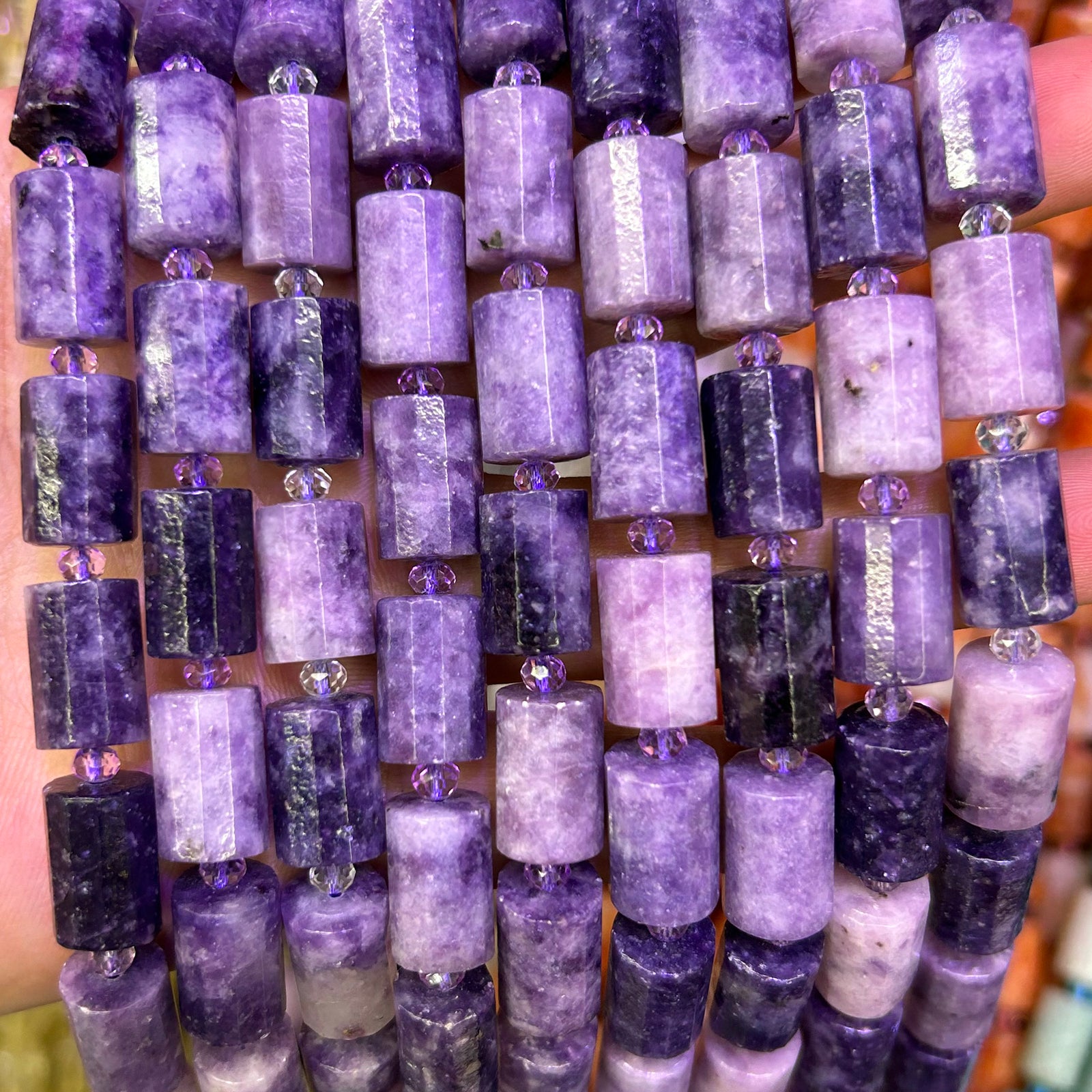 Perles à facettes en tube de cristal de quartz 10 x 14 mm, 22 pièces