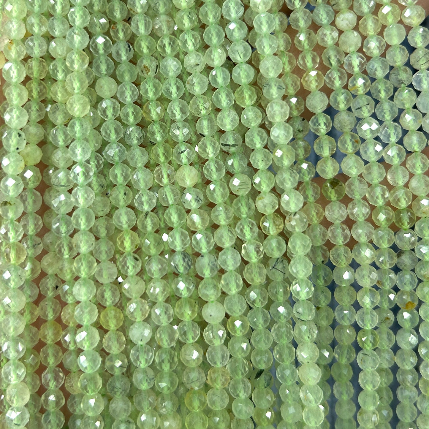 Prehnite Faceted Beads 2mm 3mm 4mm 15''