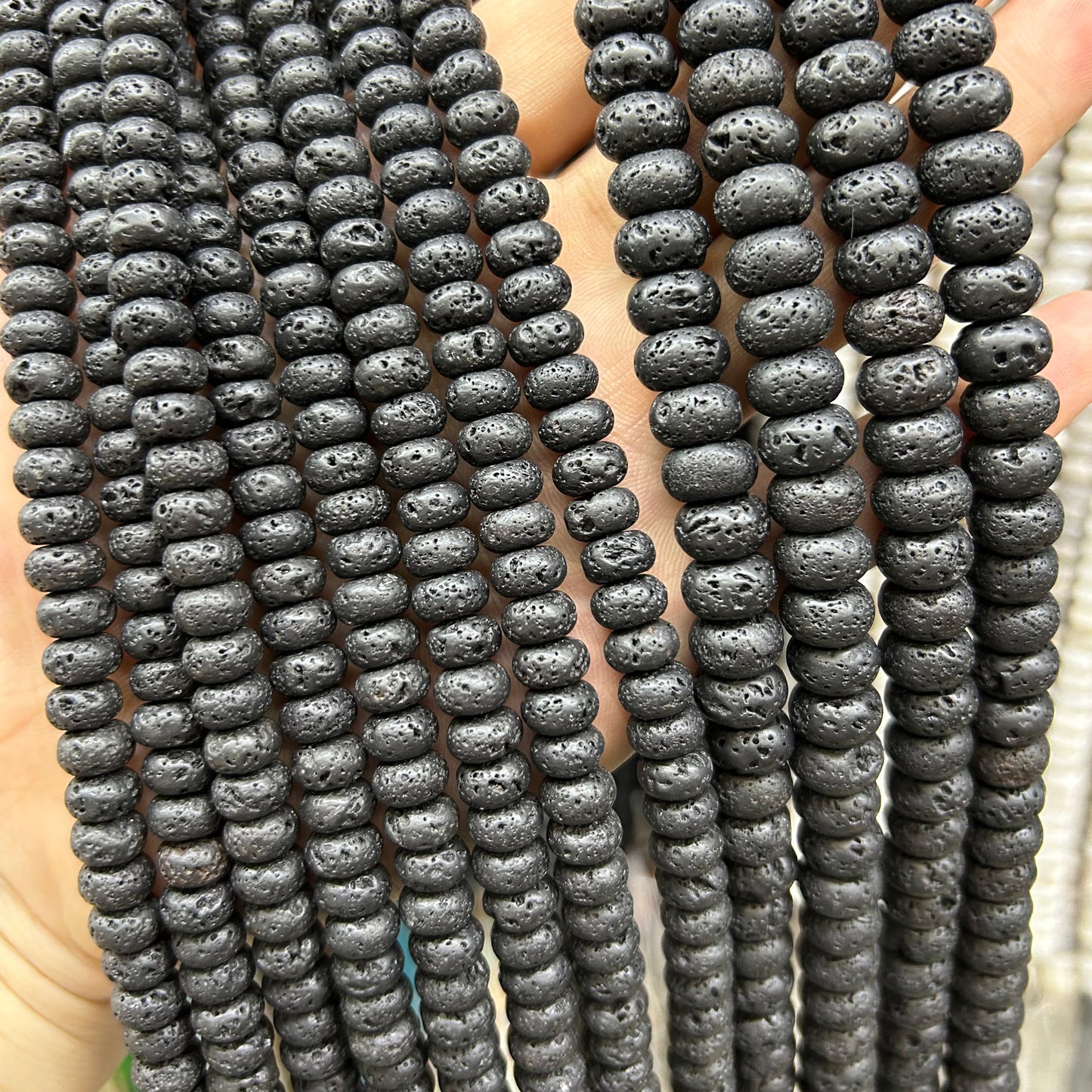 Guldbelagt lava, naturlig ædelsten, rund lavasten, 4 mm 6 mm 8 mm 10 mm 15''
