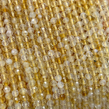 Citrine Faceted Beads 2mm 3mm 4mm 15''