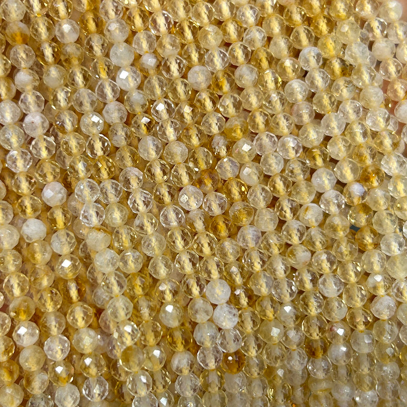 Citrine Faceted Beads 2mm 3mm 4mm 15''