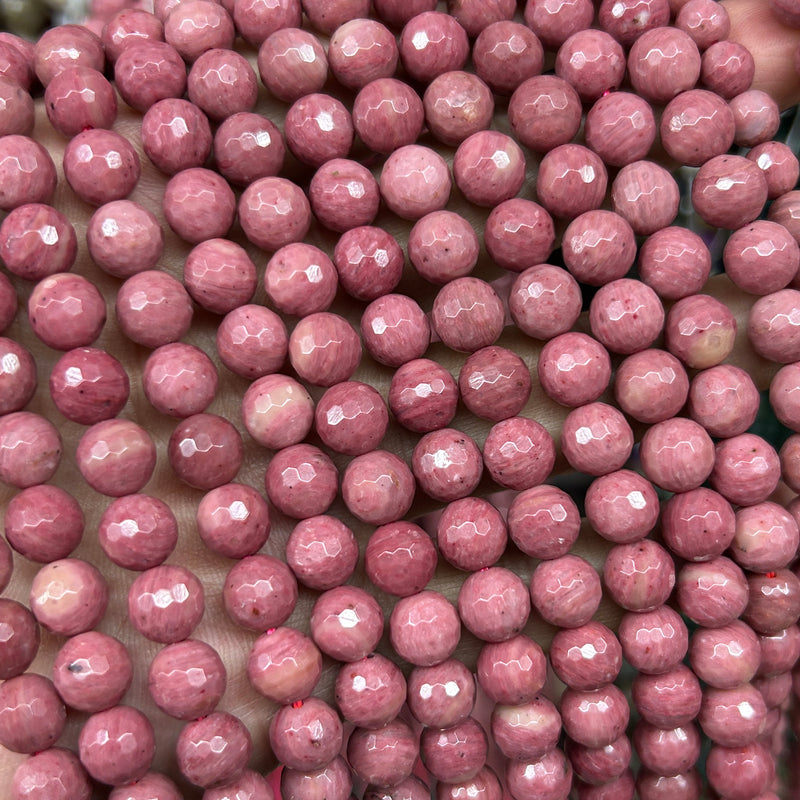 Red Rhodonite Faceted Beads  6mm 8mm 10mm 15''