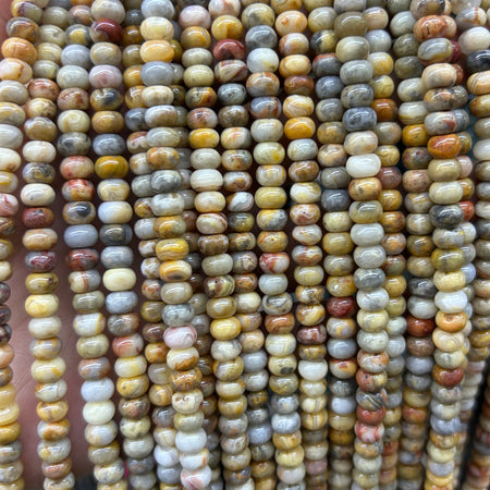 Crazy Agate Rondelle Beads 4x6mm 5x8mm 6x10mm 15''