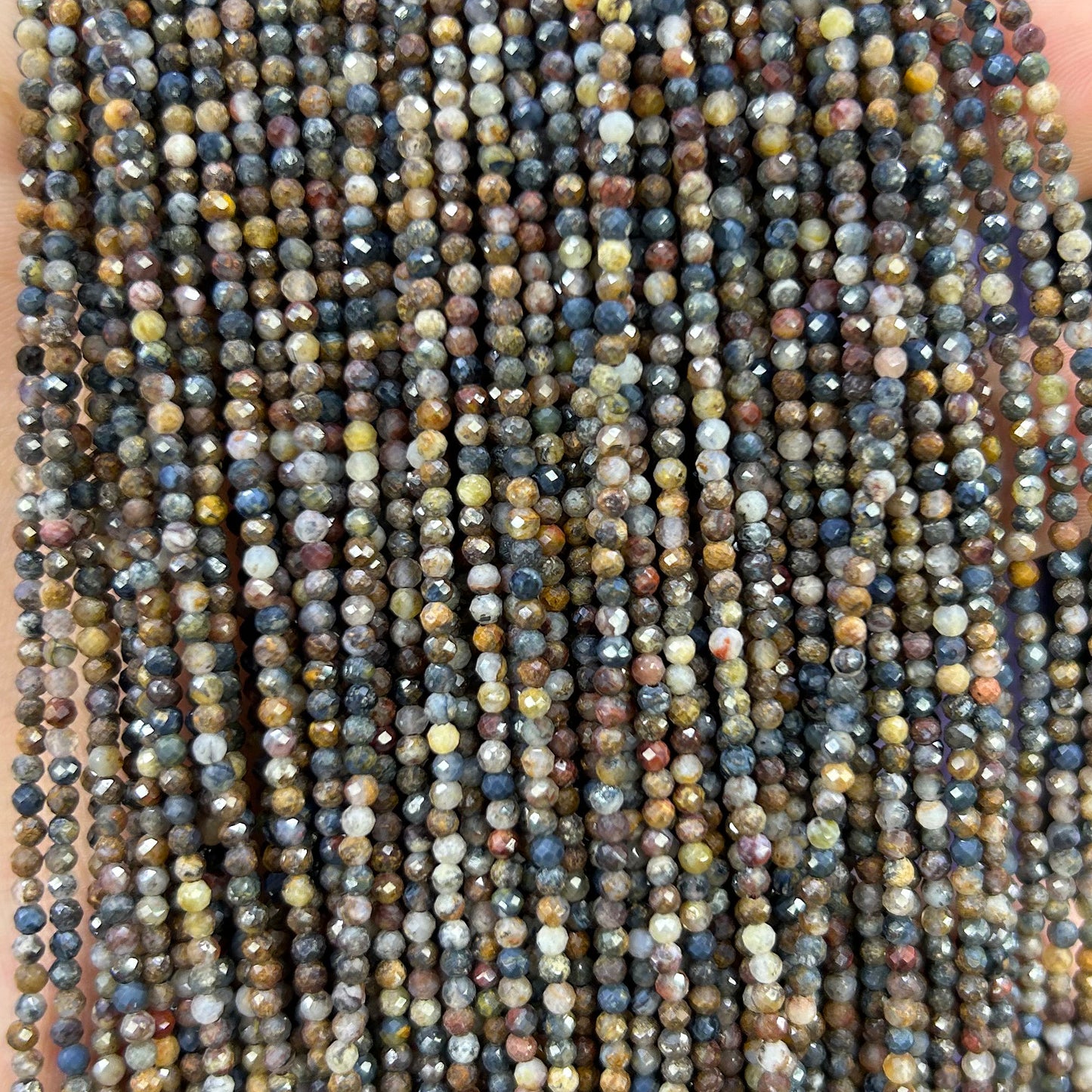 Pietersite Faceted Beads  2mm 3mm 4mm 15''