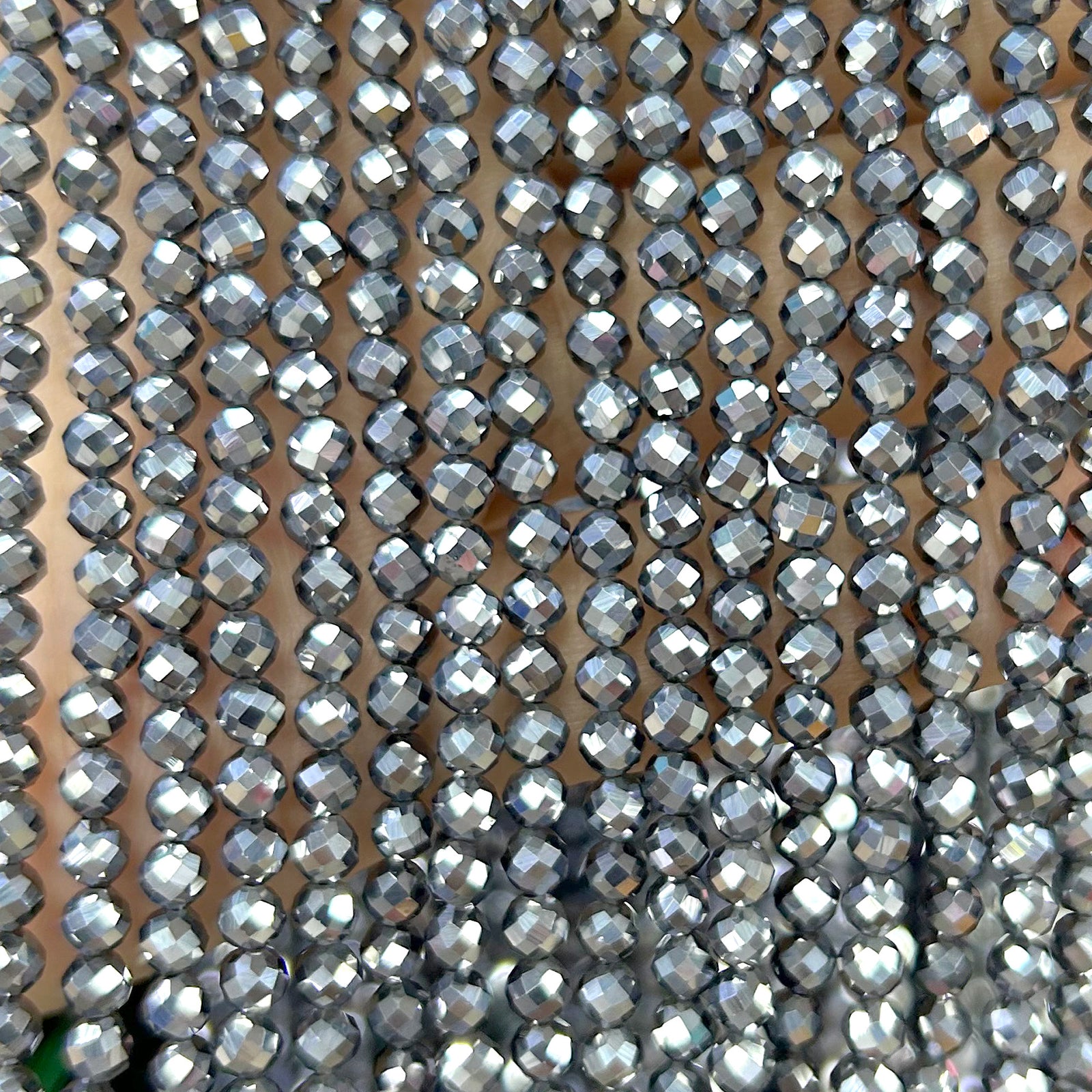 Terahertz Faceted Beads 2mm 3mm 4mm 15''
