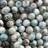 Perles d'agate rayée bleue 4 mm 6 mm 8 mm 10 mm 12 mm 15''