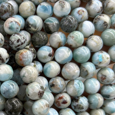 Perles d'agate rayée bleue 4 mm 6 mm 8 mm 10 mm 12 mm 15''