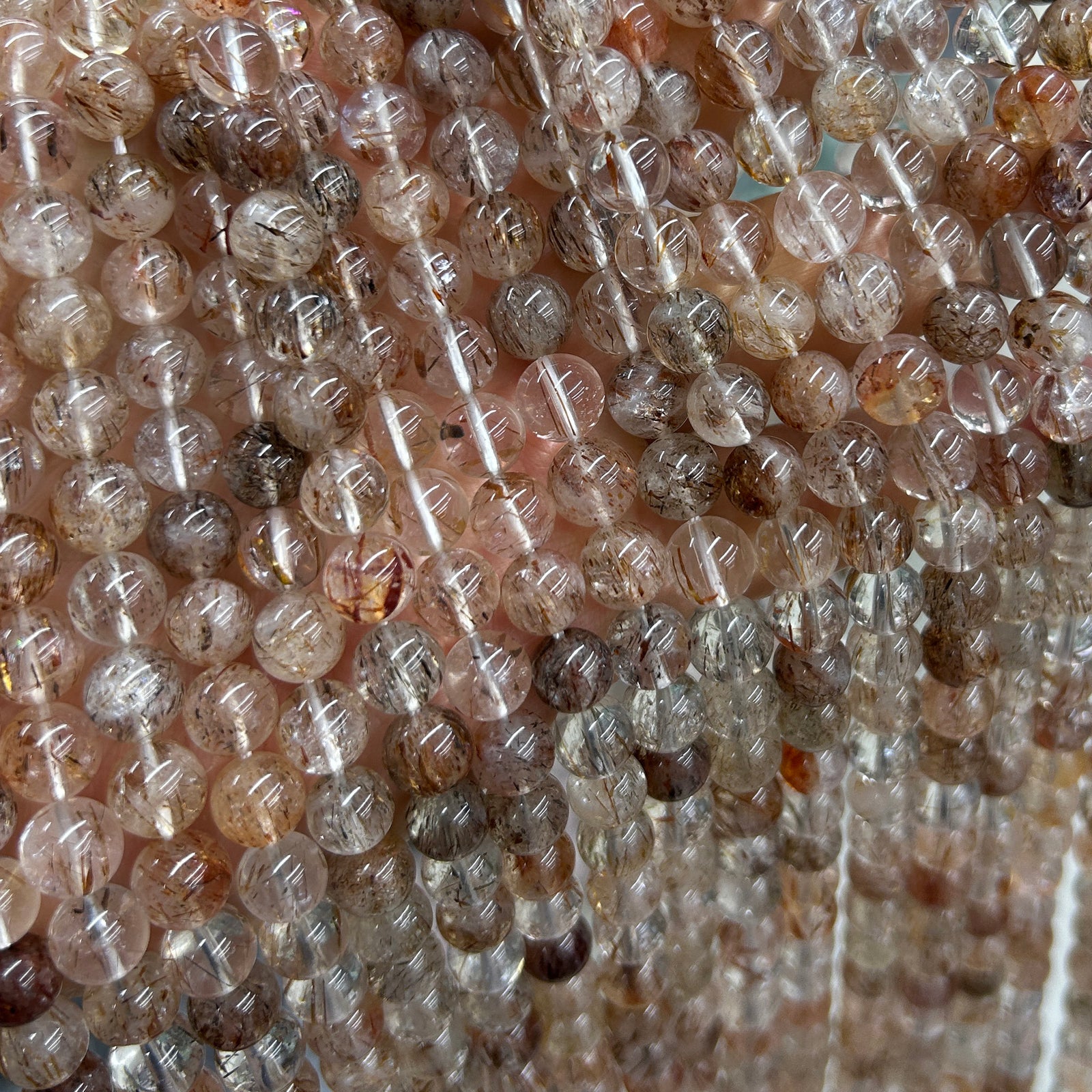 Perles à facettes en pépites de bronzite 6 mm, 8 mm, 10 mm, 15 pouces