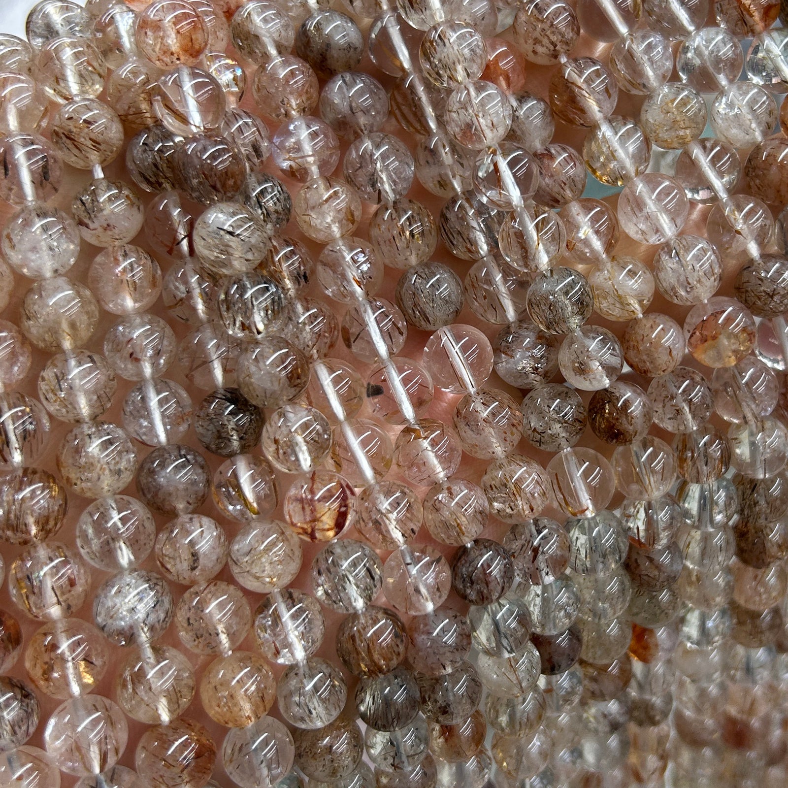 Perles à facettes en pépites de bronzite 6 mm, 8 mm, 10 mm, 15 pouces