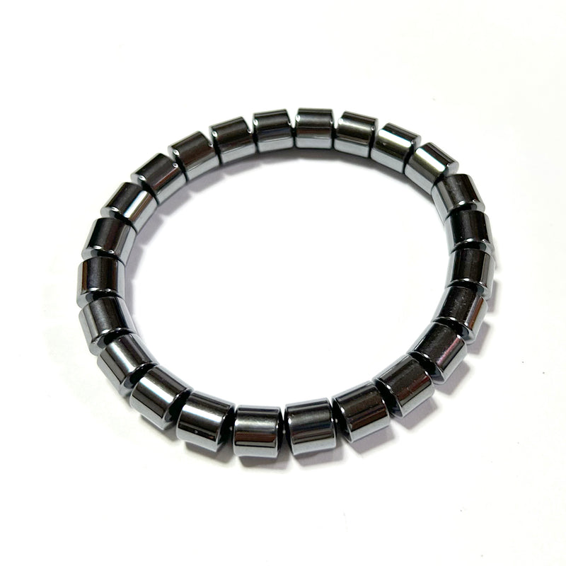 Hematite Tube Bracelet 8''