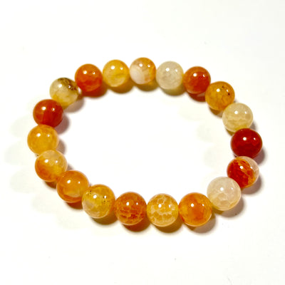 Cracked Carnelian Bracelet 6mm 8mm 10mm 12mm 8''