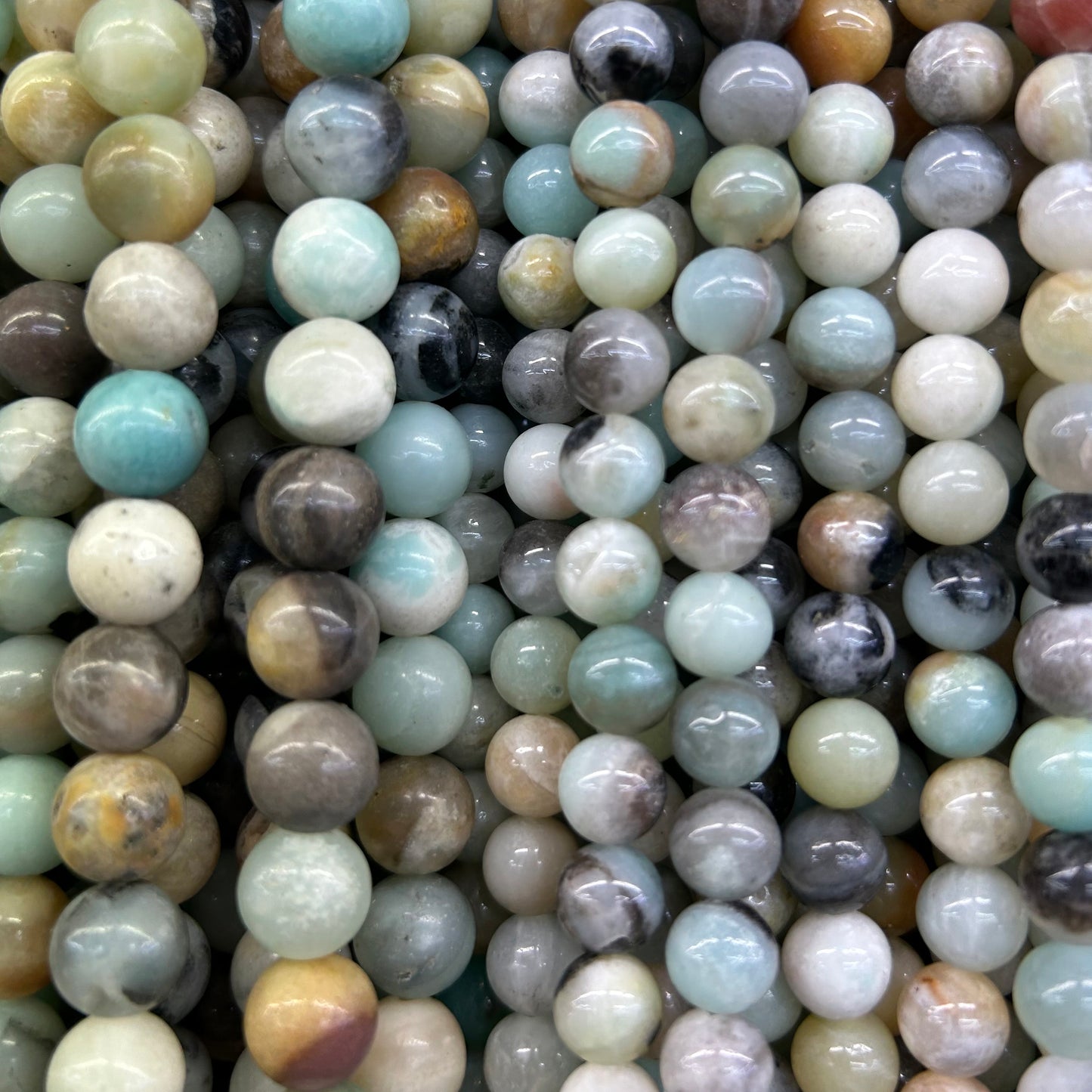 Rainbow Amazonite Perler 4 mm 6 mm 8 mm 10 mm 12 mm 15''