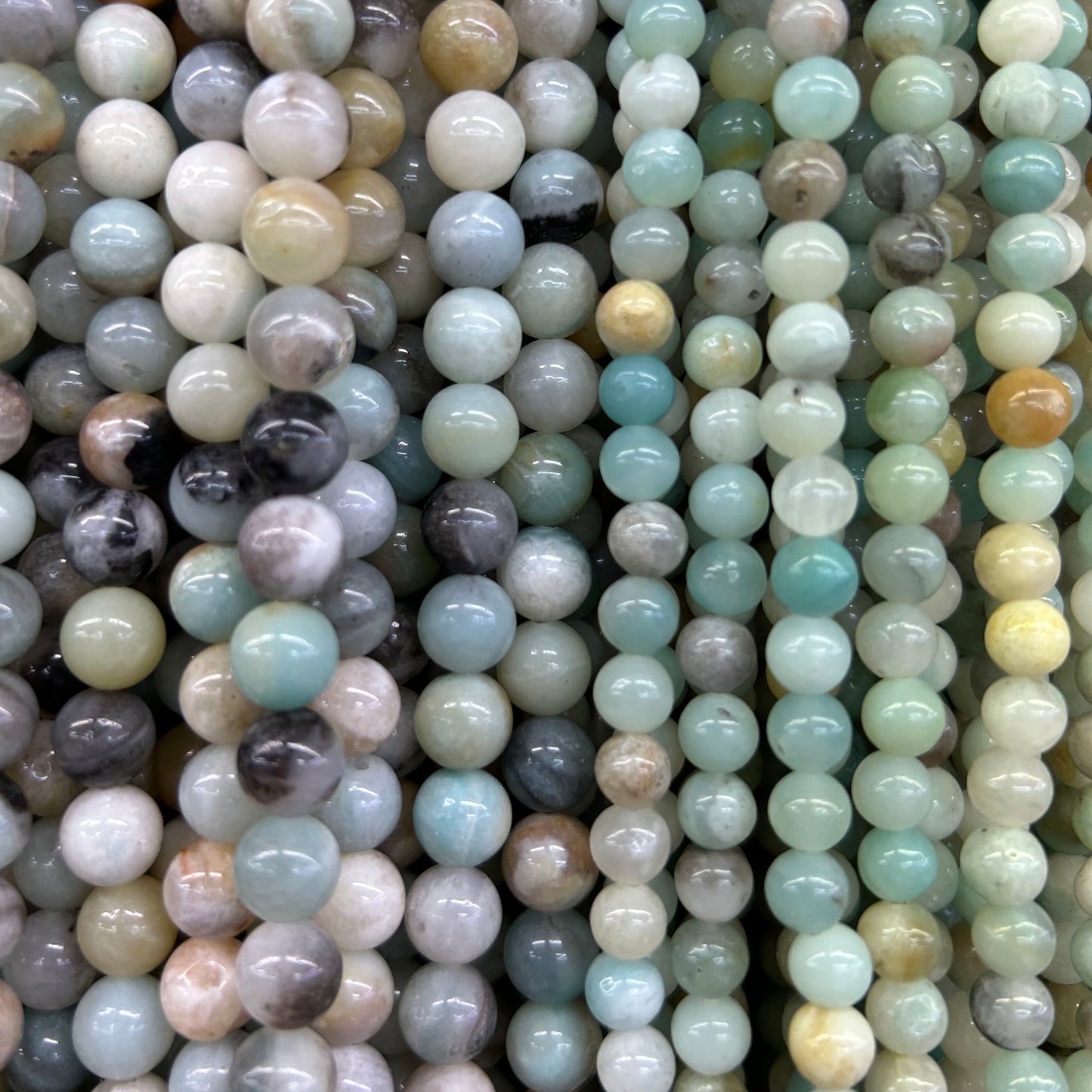 Rainbow Amazonite Perler 4 mm 6 mm 8 mm 10 mm 12 mm 15''