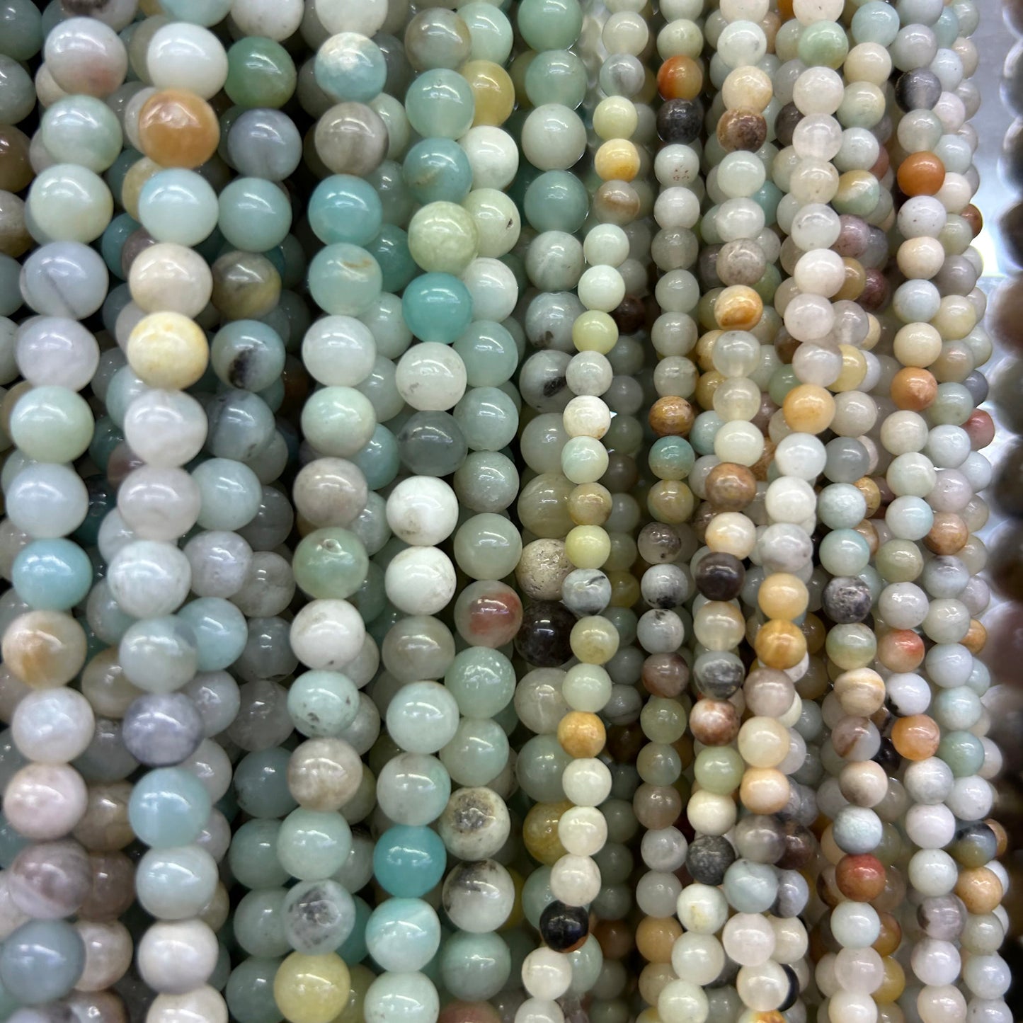 Rainbow Amazonite Perler 4 mm 6 mm 8 mm 10 mm 12 mm 15''