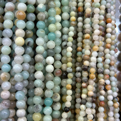 Rainbow Amazonite Perler 4 mm 6 mm 8 mm 10 mm 12 mm 15''