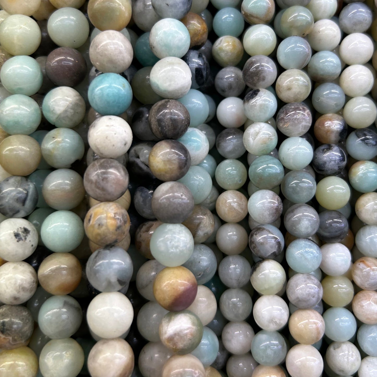 Rainbow Amazonite Perler 4 mm 6 mm 8 mm 10 mm 12 mm 15''