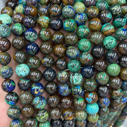Azurit, naturlig ædelsten, ægte sten, 6mm 8mm 10mm 15''