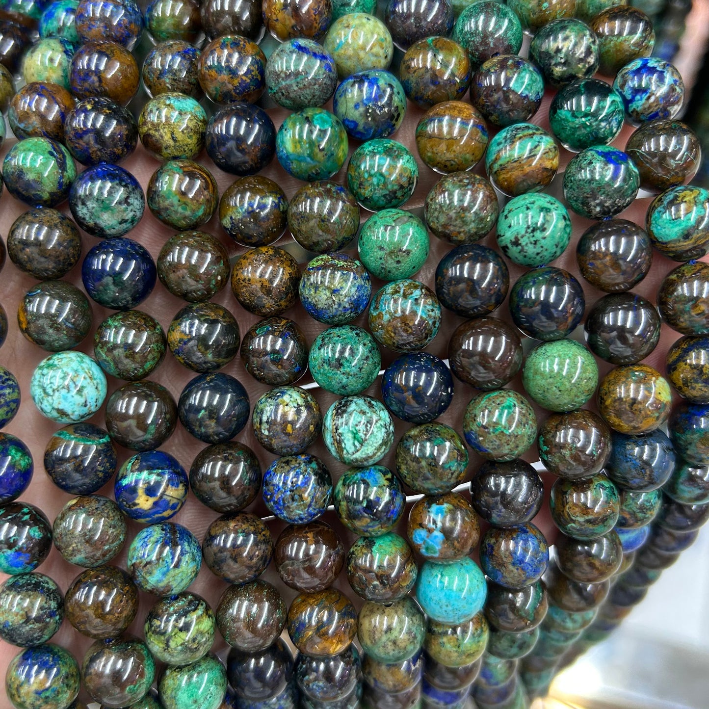 Azurit, naturlig ædelsten, ægte sten, 6mm 8mm 10mm 15''