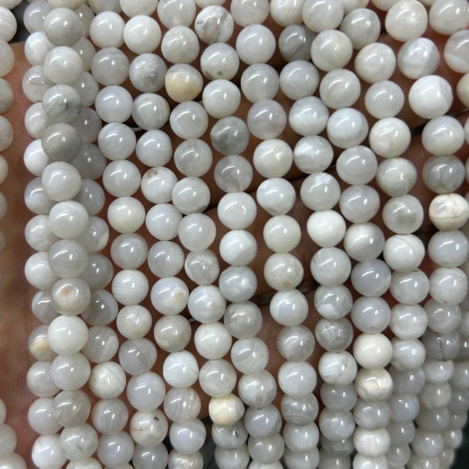 White Crazy Agate Stone Beads 4mm 6mm 8mm 10mm 12mm 15''