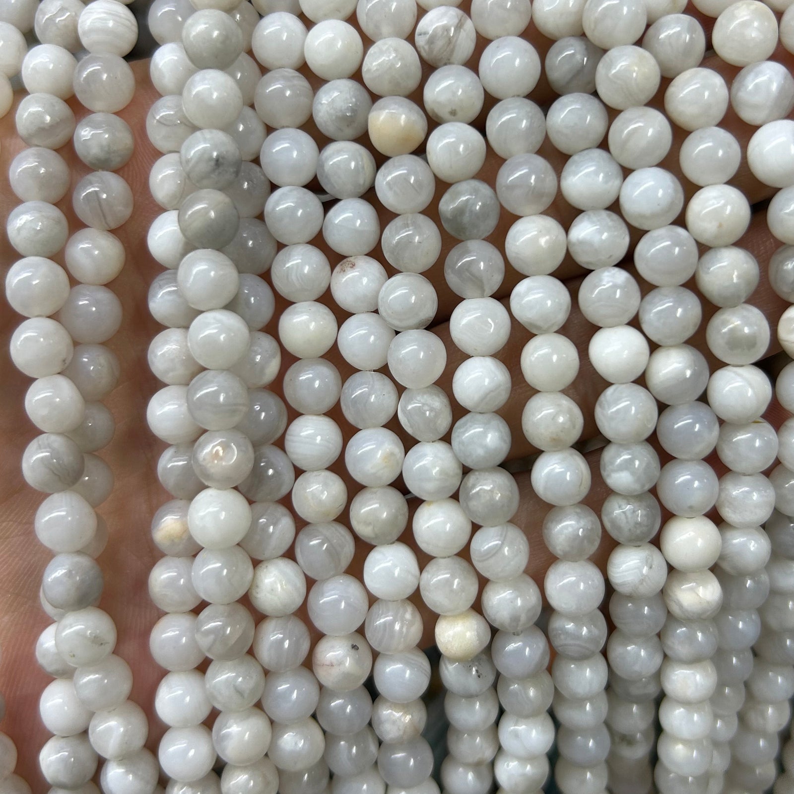 White Crazy Agate Stone Beads 4mm 6mm 8mm 10mm 12mm 15''