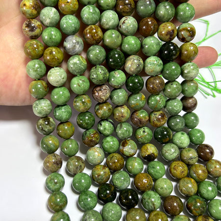 Perles d'opale verte 6 mm 8 mm 10 mm 15''